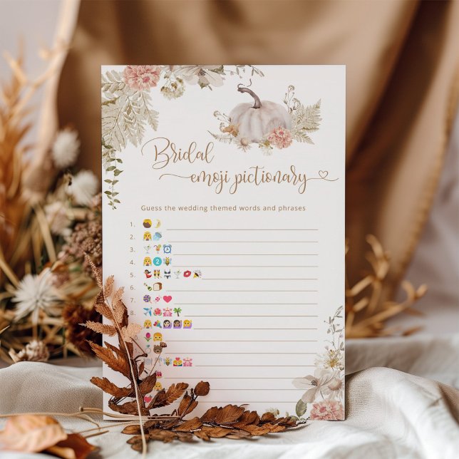Papier Boho automne nuptiale douche émoji jeu pictionnair (Créateur téléchargé)