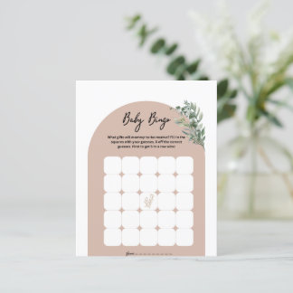 Papier Boho baby shower jeu de bingo