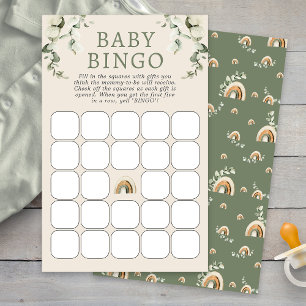 Papier Boho Baby shower Jeu de Bingo