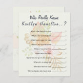 Papier Boho Baby shower Question Jeu Nouvelle Mère Humour (Devant / Derrière)