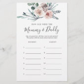 Papier Boho Baby shower Rose Quel âge avaient maman et pa (Devant)