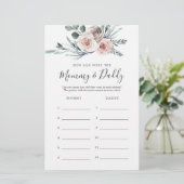 Papier Boho Baby shower Rose Quel âge avaient maman et pa (Debout devant)