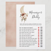 Papier Boho Beige Moon Baby shower maman ou papa (Devant / Derrière)