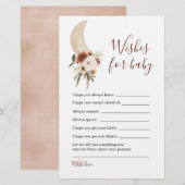 Papier Boho Beige Moon Baby shower Voeux Pour Bébé (Devant / Derrière)