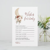 Papier Boho Beige Moon Baby shower Voeux Pour Bébé (Debout devant)