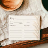 Papier Boho beige pampas herbe aquarelle recette nuptiale