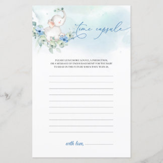 Papier Boho bleu poussiéreux fleurs garçon éléphant Temps