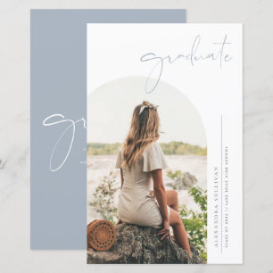 Papier Boho Bleu Poussiéreux Minimaliste Arche Photo Grad