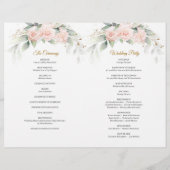 Papier Boho bleu rose fleurs eucalyptus or cadre (Dos)