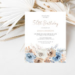 Papier Boho Blue Floral Budget 50e Invitation anniversair<br><div class="desc">Boho Blue Floral Budget 50e Invitation anniversaire</div>