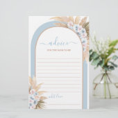 Papier Boho Blue Pampas Gris Conseils pour maman à être c (Debout devant)