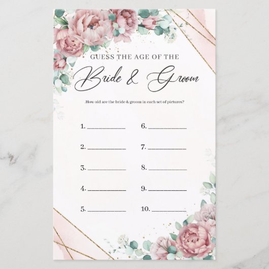 Papier Boho blush eucalyptus Devinez Le jeu de photos de (Devant)