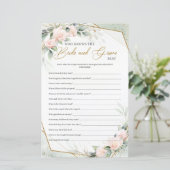 Papier Boho Blush Qui connaît la mariée et le marié le mi (Debout devant)