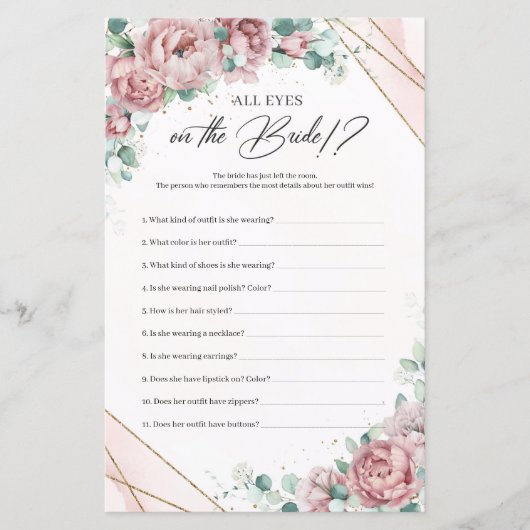 Papier Boho Blush rose eucalyptus Tous les yeux sur la ma (Devant)