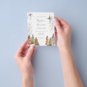 PAPIER Boho Bomen Sterren QR Code Kerst Bruiloft Flyer (Hand)