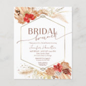 Papier Boho Bridal Brunch Invitation de la douche nuptial (Devant)
