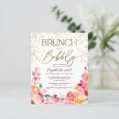 Papier Boho brunch floral bubbly budget de douche nuptial (Debout devant)