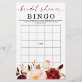 Papier Boho Burgundy Jeux à double face Fête des mariées (Dos)