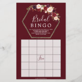 Papier Boho Burgundy Jeux à double face Fête des mariées (Dos)