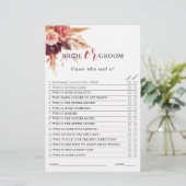 Papier Boho Burgundy Terracotta Jeu de Fête des mariées F (Debout devant)