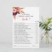 Papier Boho Burgundy Terracotta Jeu de Fête des mariées F (Debout devant)