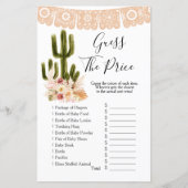 Papier Boho Cactus Taco bout Love Devinez le prix Jeu (Devant)