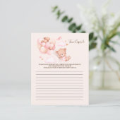 Papier Boho Chic Watercolor Girl Teddy Bear avec ballons (Debout devant)