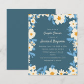 Papier Boho coloré bleu Floral Couples Douche (Devant / Derrière)