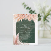 Papier Boho Coral Pampas Grass Green Mariage (Debout devant)