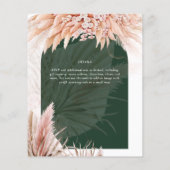 Papier Boho Coral Pampas Grass Green Mariage (Dos)