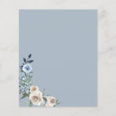 Papier Boho Dusty Blue Beige Fleurs Couples Douche (Dos)
