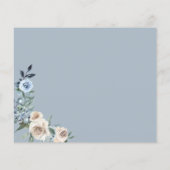 Papier Boho Dusty Blue Beige Fleurs Script Mariage RSVP (Dos)