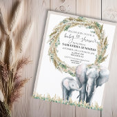 Papier Boho Elephant Mère Pampas Baby shower en herbe
