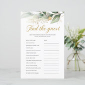 Papier Boho en or d'eucalyptus vert trouver le jeu d'invi (Debout devant)