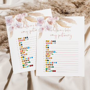 Papier Boho enfants livres émoticônes jeu pictionnaire
