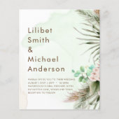 Papier BOHO Eucalyptus Pampas Mariage vert herbe (Devant)