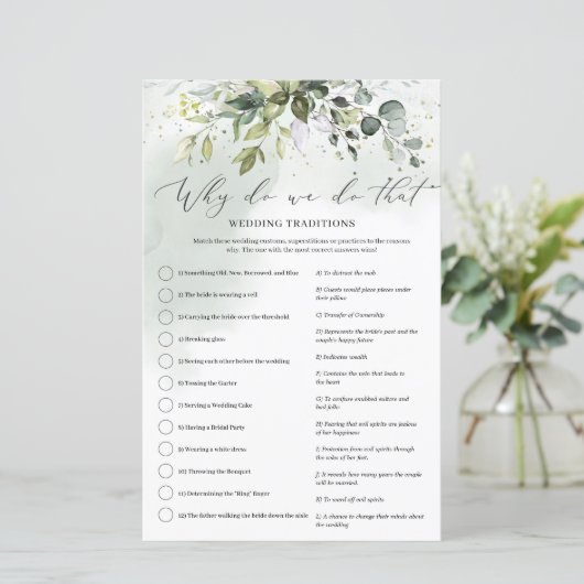 Papier Boho Eucalyptus verdure Pourquoi faisons-nous ce j (Debout devant)