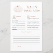Papier Boho Fall Citrouille Baby Prediction et conseil (Devant)