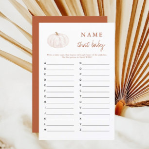 Papier Boho Fall Citrouille Nom Ce Baby shower Jeu