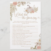 Papier Boho fall citrouille Qu'a dit le marié (Devant)