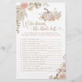 Papier Boho fall citrouille Qui connaît la mariée meilleu (Devant)