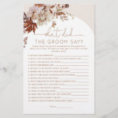 Papier Boho fall Qu'est-ce que le marié a dit le jeu de l (Devant)