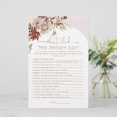 Papier Boho fall Qu'est-ce que le marié a dit le jeu de l (Debout devant)