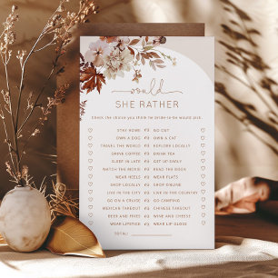 Papier Boho fall Voudrait-elle plutôt nuptiale douche jeu