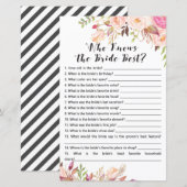 Papier Boho Fête des mariées Game - Qui connaît mieux la  (Devant / Derrière)