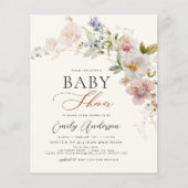 Papier Boho Fleur sauvage Baby shower Garden Invitation (Devant)