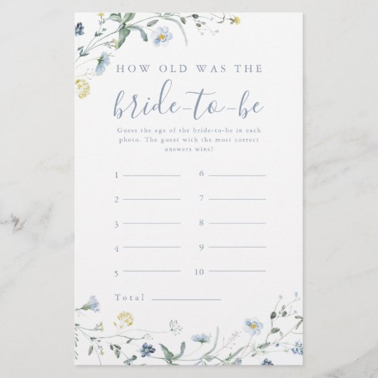 Papier Boho Fleur sauvage bleu quel âge avait le jeu de l (Devant)