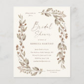 Papier Boho Fleur sauvage Budget Bridal Douche Invitation (Devant)