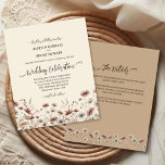 Papier Boho Fleur sauvage BUDGET Wedding Inviter avec/ Dé<br><div class="desc">Cette faire-part de mariage couleur crème et mocha est élégante, élégante et belle, tout en restant abordable et abordable. Il présente un design boho chic rustique avec une palette de couleurs de terre, des lettres de calligraphie script, et une abondance de fleurs sauvages de pays dans les tons de terre...</div>