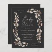 Papier Boho Fleur sauvage Élégant Baby shower budgétaire (Devant / Derrière)